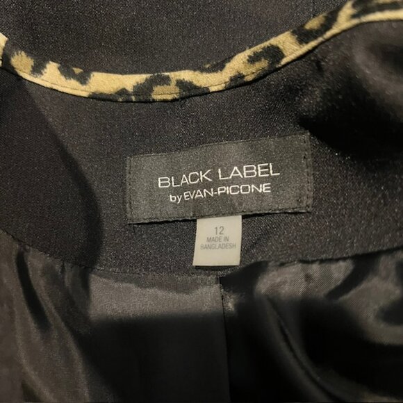 Evan Picone Black Label Black & Brown No Close Jacket Size 12 - Picture 9 of 9